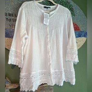 ELLOS Crochet Blouse Size 18/20